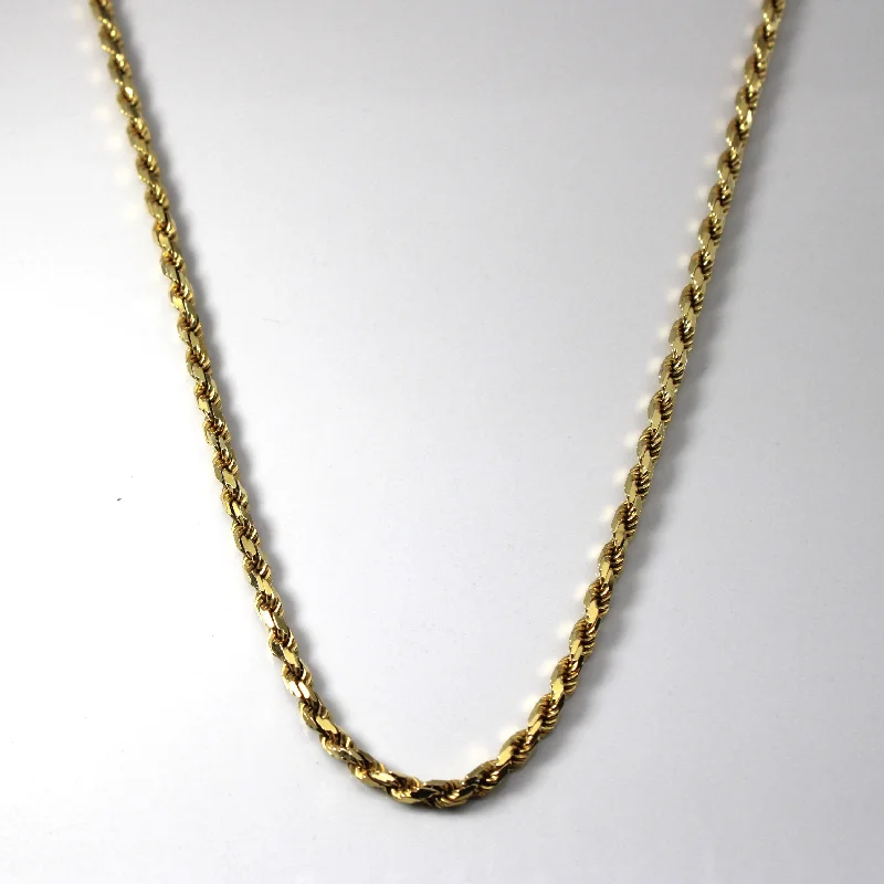 minimalist chain anklet gold 14k Yellow Gold Rope Chain | 20"|