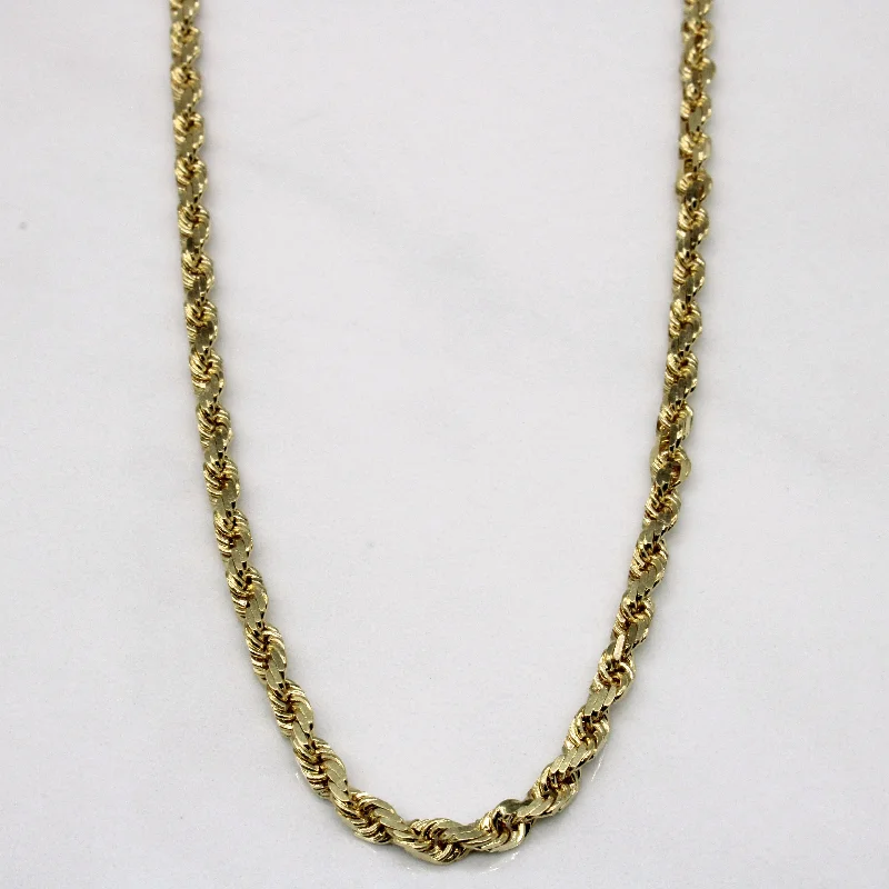sparkling diamond drop earrings 14k Yellow Gold Rope Chain | 24" |