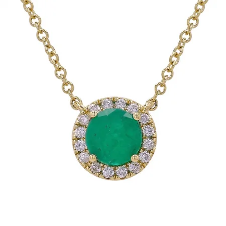 unique silver branch ring 14K Yellow Gold Round Emerald with Diamond Halo Necklace unique silver branch ring 14K Yellow Gold Round Emerald with Diamond Halo Necklace