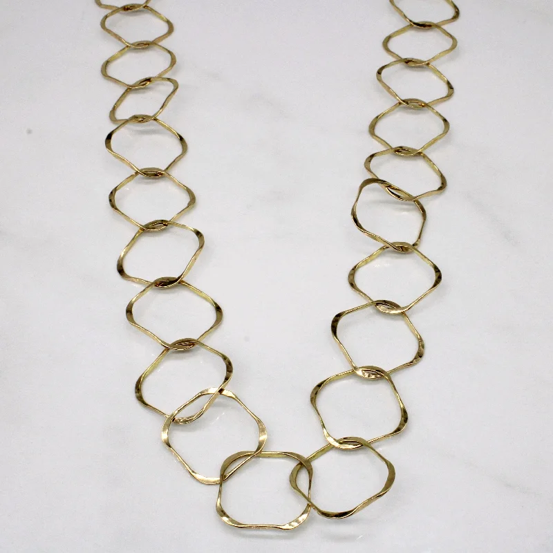 hammered gold stacking rings 14k Yellow Gold Soft Square Link Necklace | 31" |