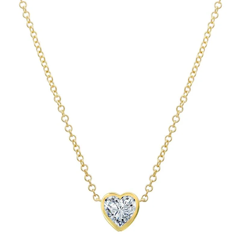 sterling silver infinity loop ring 14k Yellow Gold White Topaz Bezel Heart Necklace sterling silver infinity loop ring 14k Yellow Gold White Topaz Bezel Heart Necklace