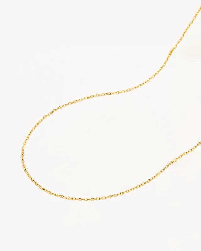 minimalist rose gold bracelet 18k Gold Vermeil 18" Signature Chain Necklace