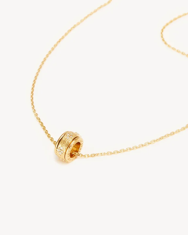 ruby and diamond engagement ring 18k Gold Vermeil Breathe Spinning Meditation Necklace