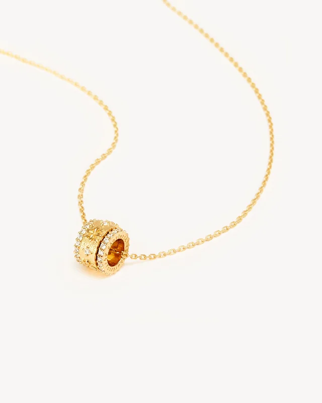 personalized engraved locket 18k Gold Vermeil I Am Enough Spinning Meditation Necklace