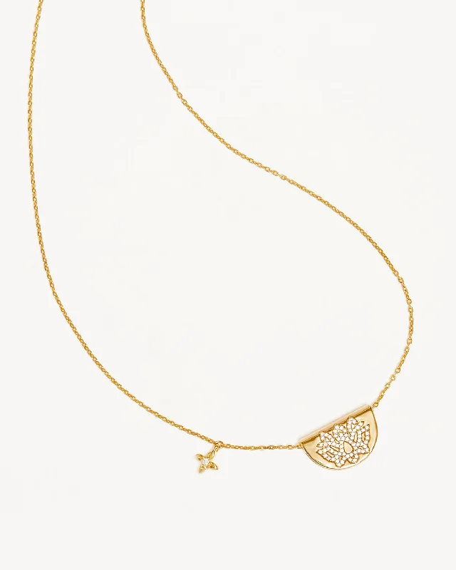 vintage turquoise pendant necklace 18k Gold Vermeil Live In Light Lotus Necklace