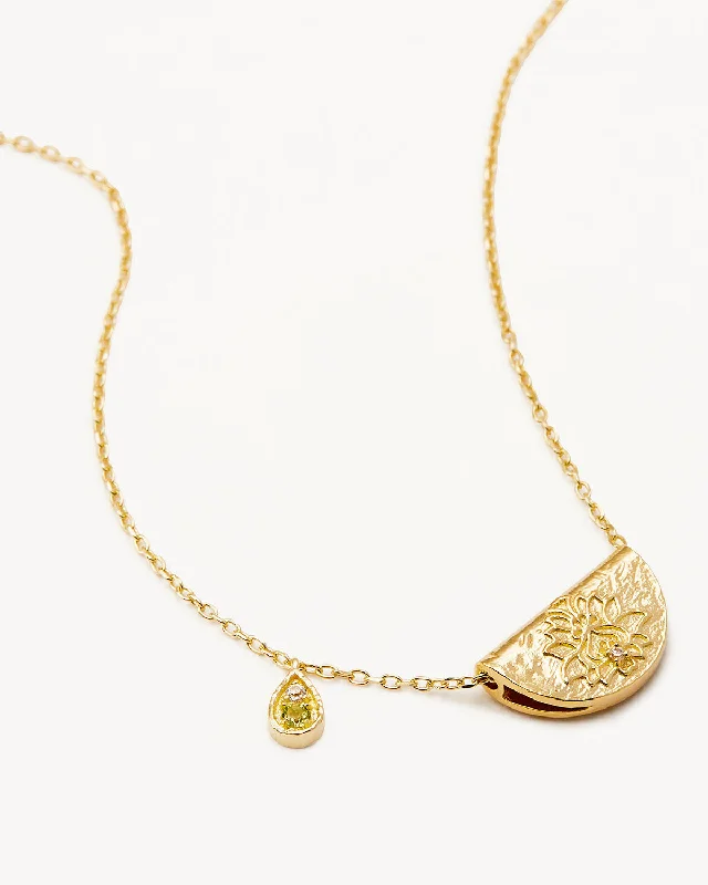 handcrafted gemstone toe ring 18k Gold Vermeil Lotus Birthstone Necklace - August - Peridot handcrafted gemstone toe ring 18k Gold Vermeil Lotus Birthstone Necklace - August - Peridot