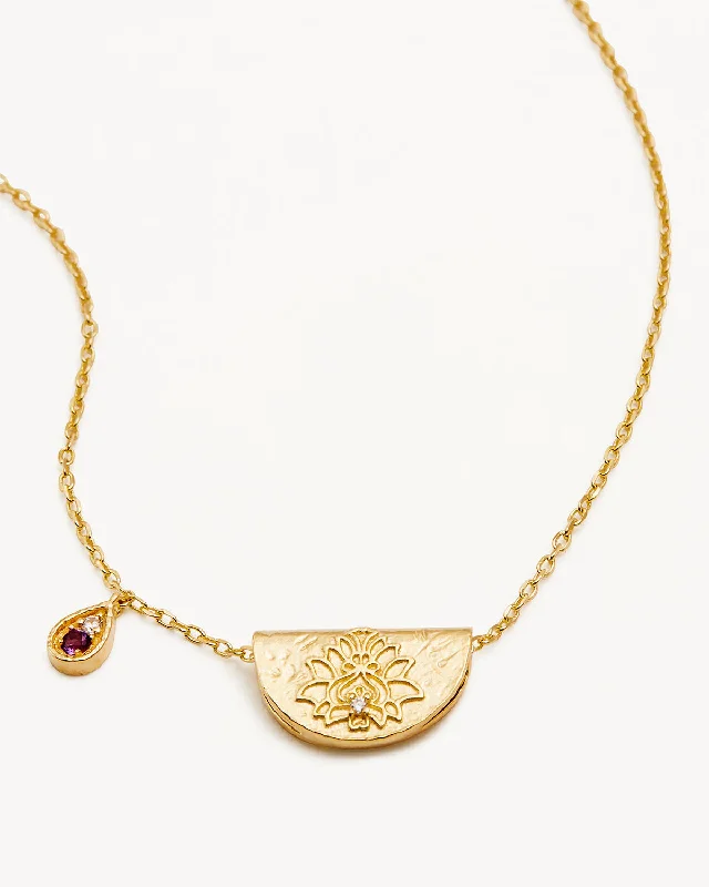 snake chain bracelet gold 18k Gold Vermeil Lotus Birthstone Necklace - February - Amethyst snake chain bracelet gold 18k Gold Vermeil Lotus Birthstone Necklace - February - Amethyst