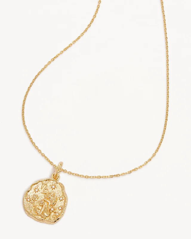 raw crystal cuff bracelet 18k Gold Vermeil She is Zodiac Necklace - Capricorn