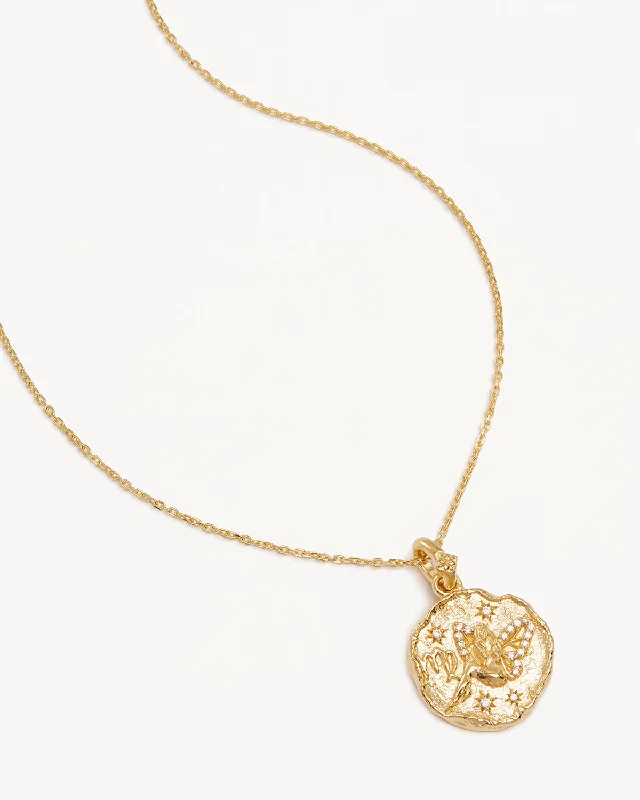 delicate floral wedding band 18k Gold Vermeil She is Zodiac Necklace - Virgo