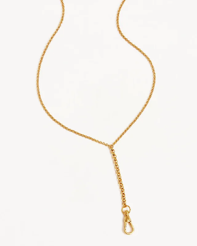 classic cubic zirconia pendant 18k Gold Vermeil Your Story Albert Clasp Lariat Necklace