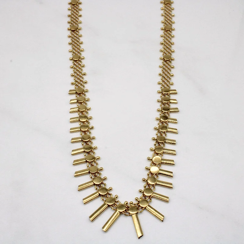 gold daisy stud earrings 18k Yellow Gold Cleopatra Fringe Necklace | 16" |
