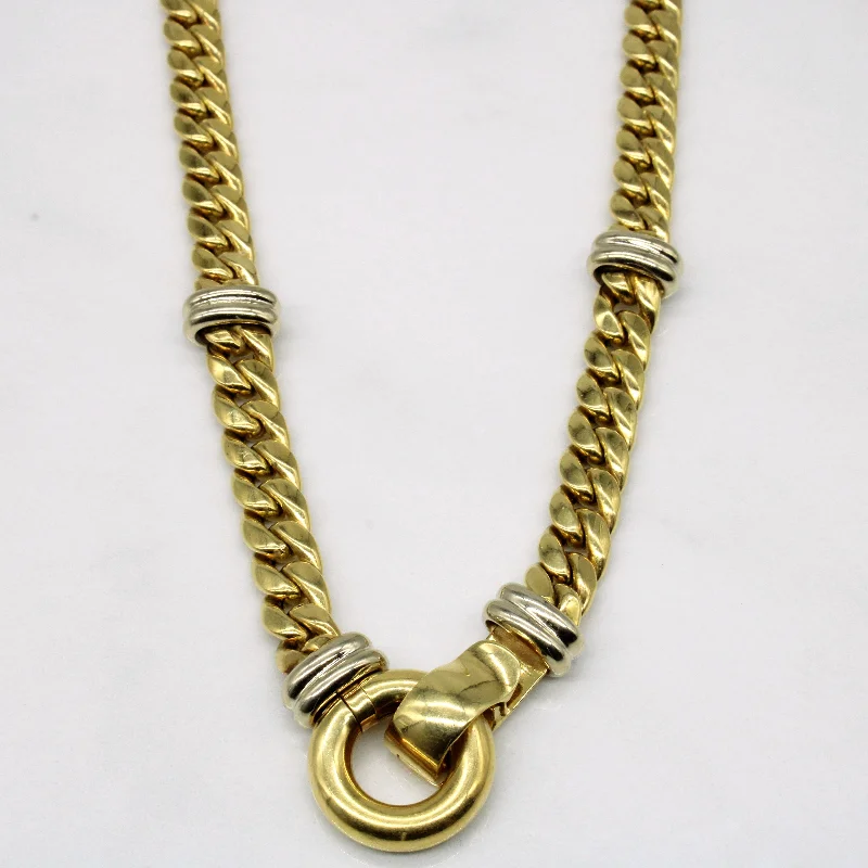 sleek black titanium ring 18k Two Tone Gold Necklace | 16" |