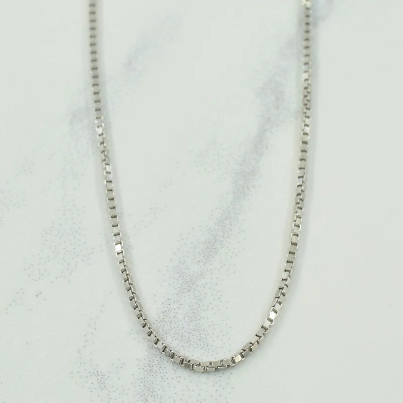 simple gold stacking rings 18k White Gold Italian Hallmark Box Chain | 18" |