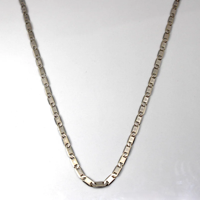 vintage turquoise pendant necklace 18k White Gold Anchor Chain | 18"|