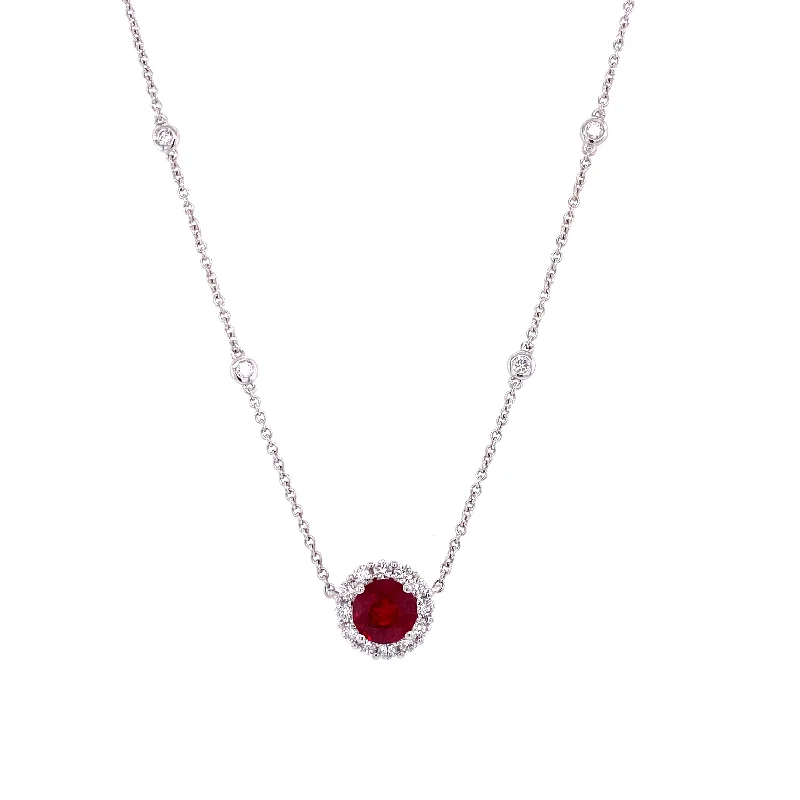 opal and gold earrings 18K White & Yellow Gold Diamond + Ruby Necklace