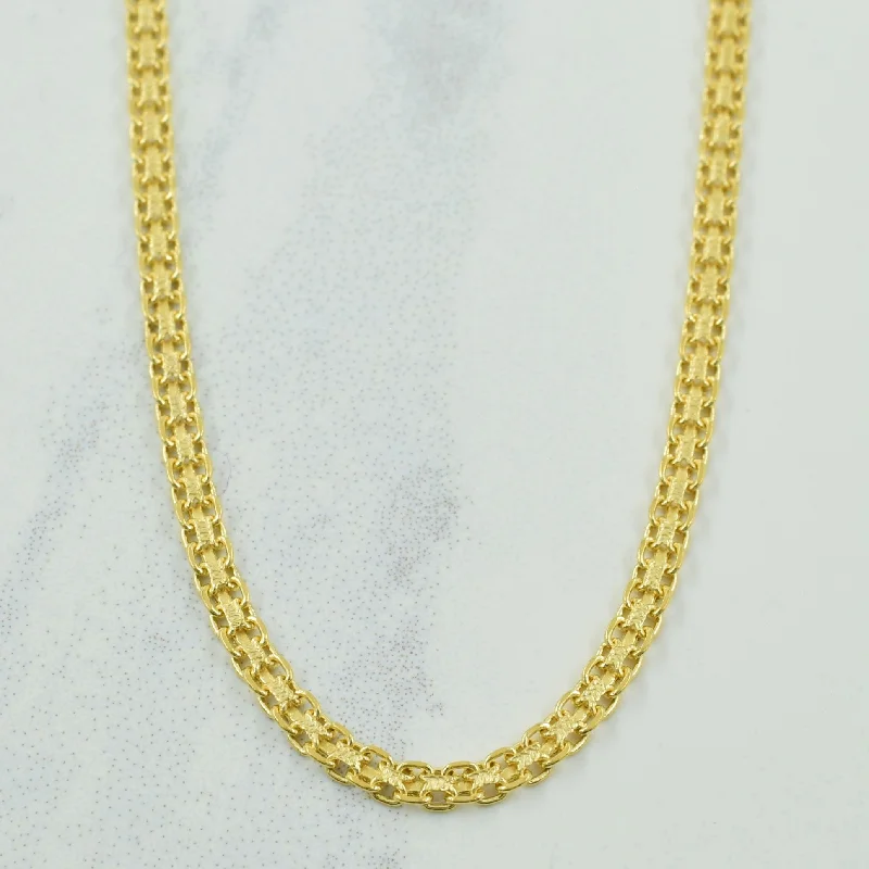 personalized coordinates ring custom 18k Yellow Gold Italian Hallmark Bismarck Chain | 18" |