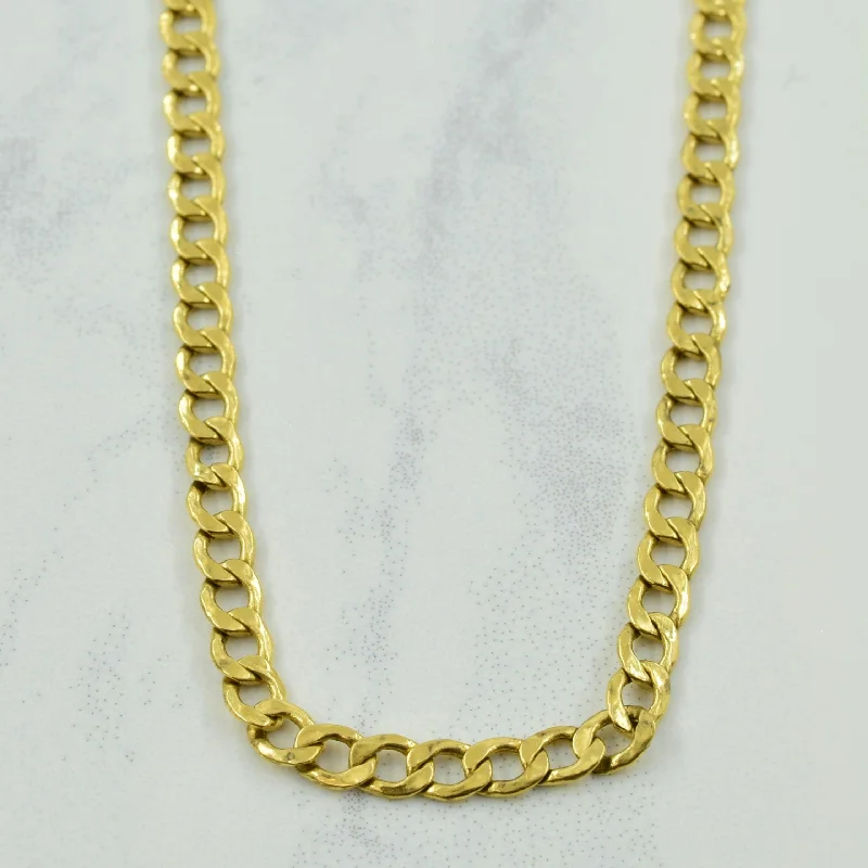 handcrafted sterling silver necklace 18k Yellow Gold Italian Hallmark Curb Chain | 20.5" |