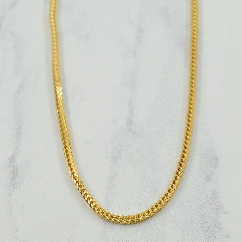 gold-plated chain necklace with charms 18k Yellow Gold Italian Hallmark Foxtail Chain | 19.5" |