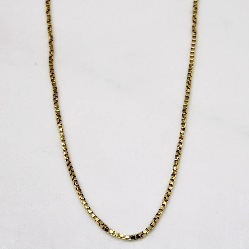 gold-plated chain necklace with charms 18k Yellow Gold Box Link Chain | 17" |
