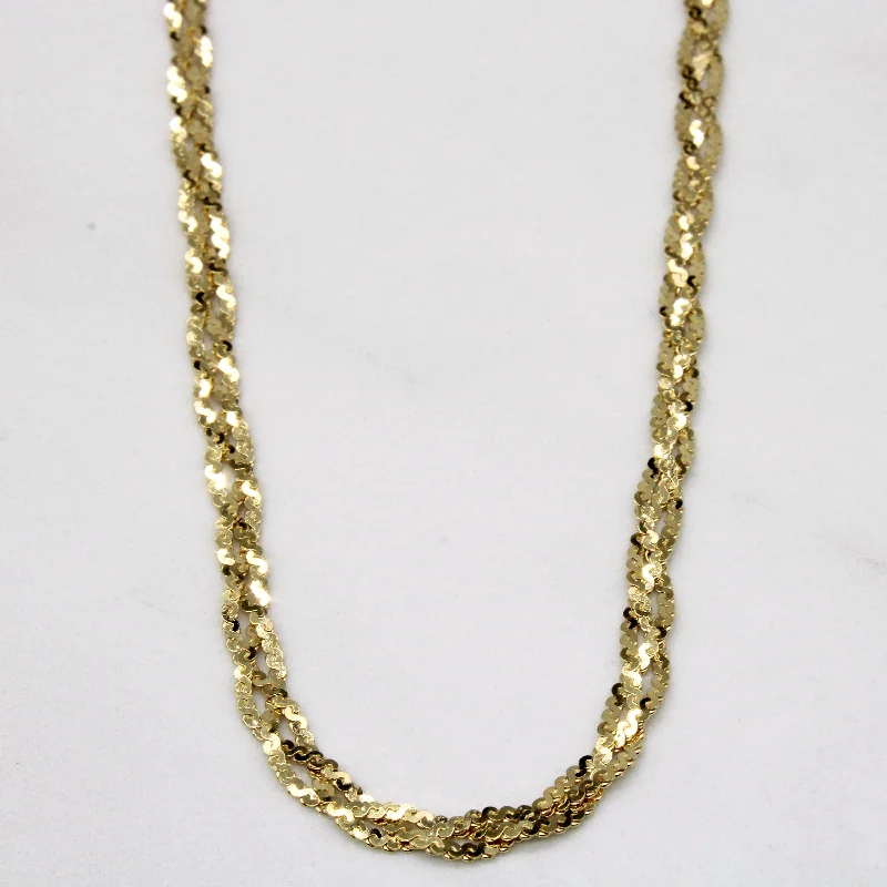 personalized name ring 18k Yellow Gold Braided Choker | 16" |