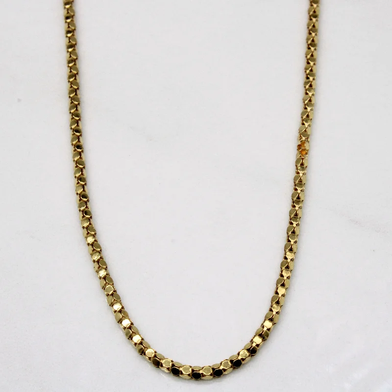 gold charm bracelet with initials 18k Yellow Gold Cage Link Chain | 28" |