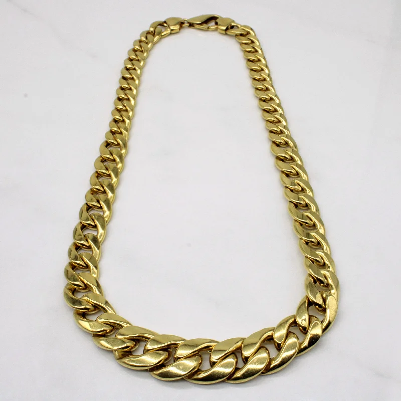 delicate marquise diamond band 18k Yellow Gold Cuban Link Chain | 17" |