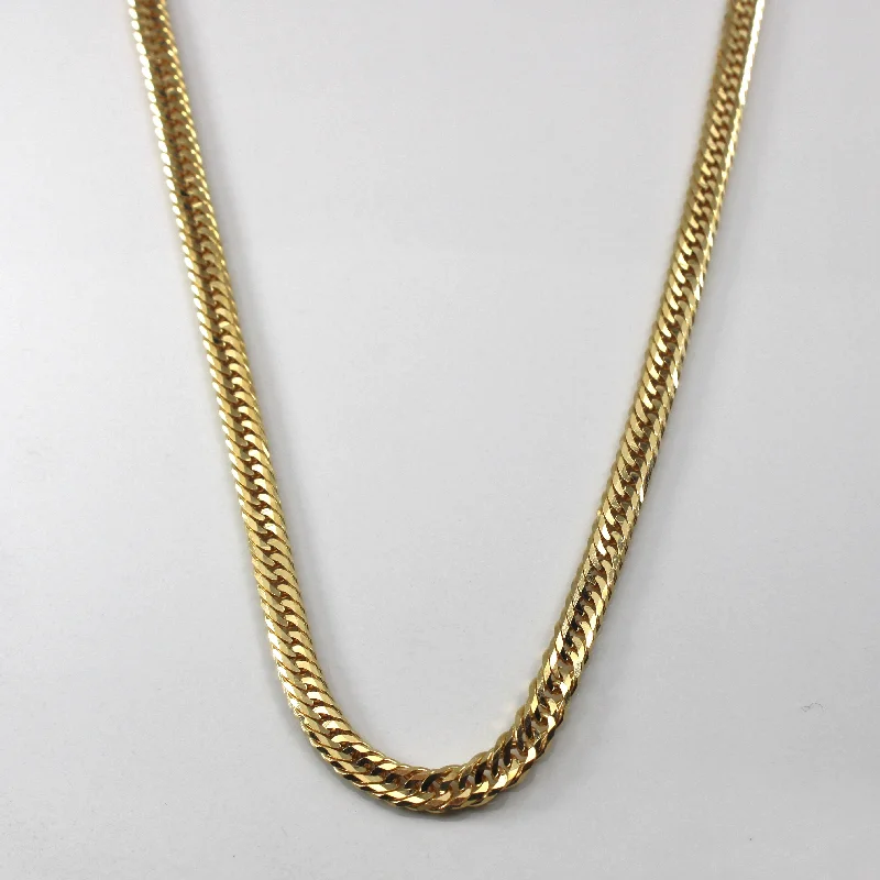 vintage lock and key necklace 18k Yellow Gold Curb Link Chain | 22"|