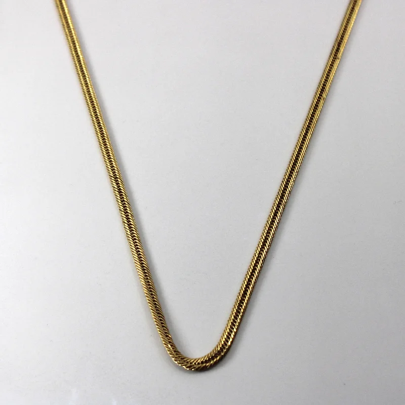 personalized couples necklace gold 18k Yellow Gold Herringbone Chain | 22"|