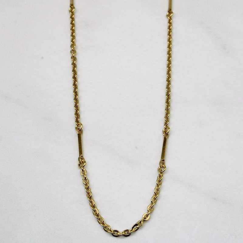 vintage-style diamond halo ring 18k Yellow Gold Cable Bar Chain | 24" |