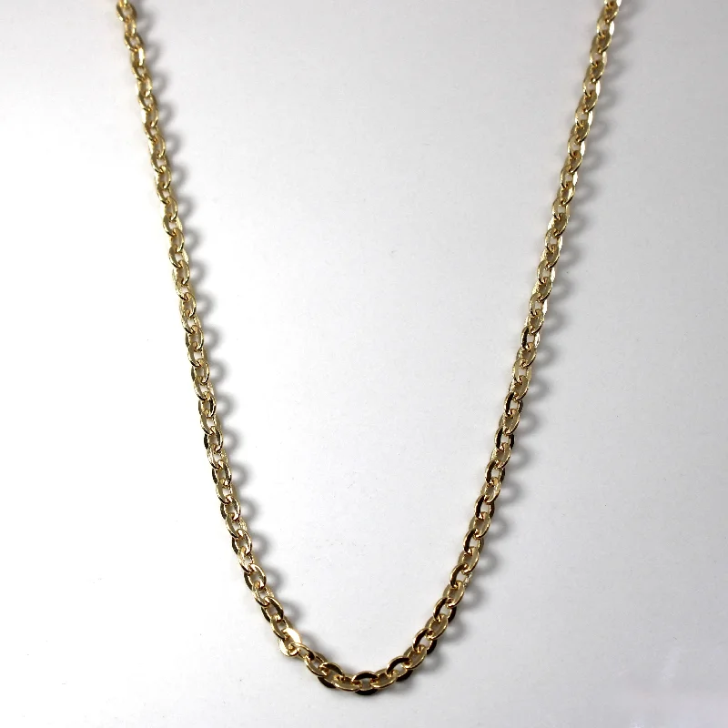 vintage pearl engagement ring 18k Yellow Gold Rolo Link Chain | 18"|