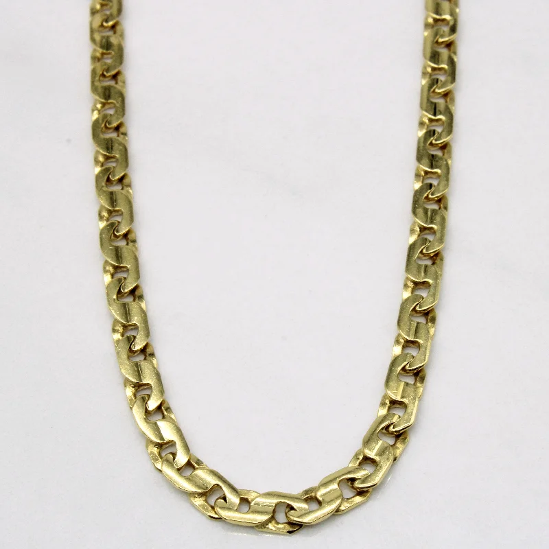 gold initial bracelet personalized 18k Yellow Gold S Link Chain | 24" |