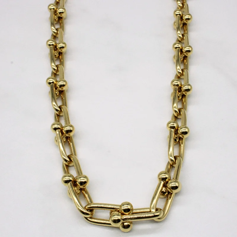heart-shaped promise ring sterling silver 18k Yellow Gold Unique Link Necklace | 20" |