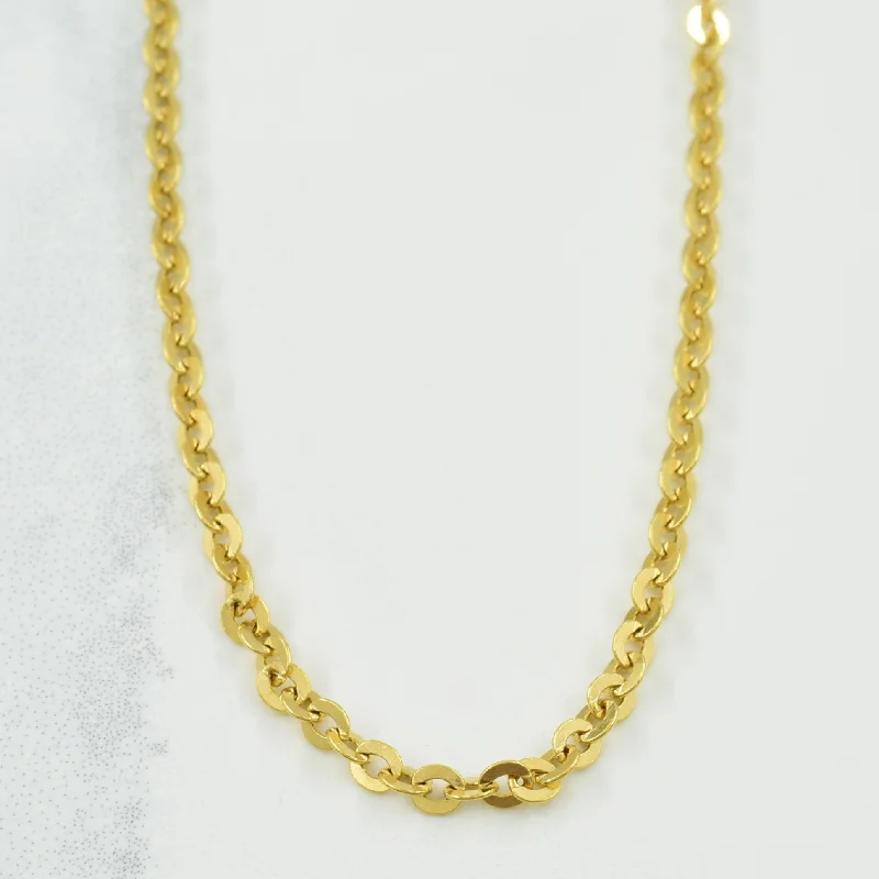 adjustable gemstone choker Vintage Italian 18k Yellow Gold Cable Chain | 20.5" |