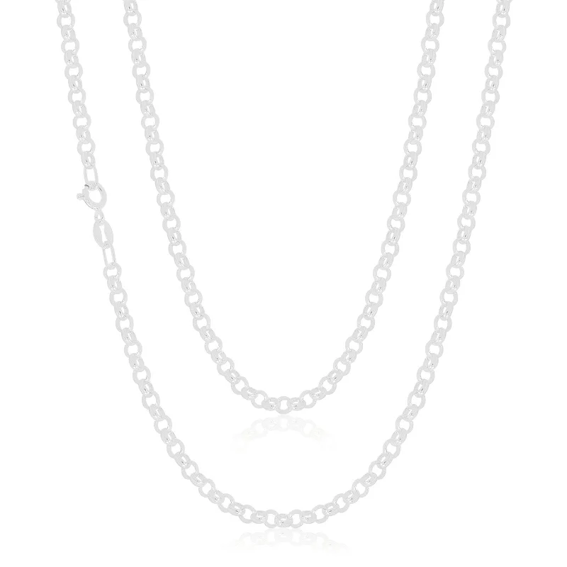 vintage locket necklace gold Sterling Silver 55cm Round Belcher Chain
