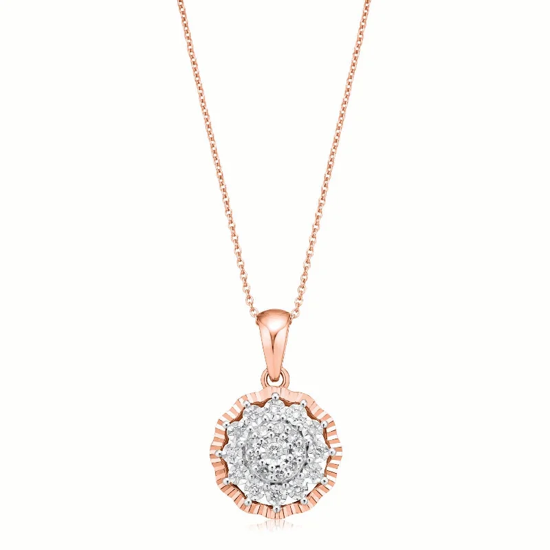 gemstone cluster earrings silver 9ct Rose & White Gold Round Brilliant Cut 0.10 CARAT tw of Diamonds Pendant