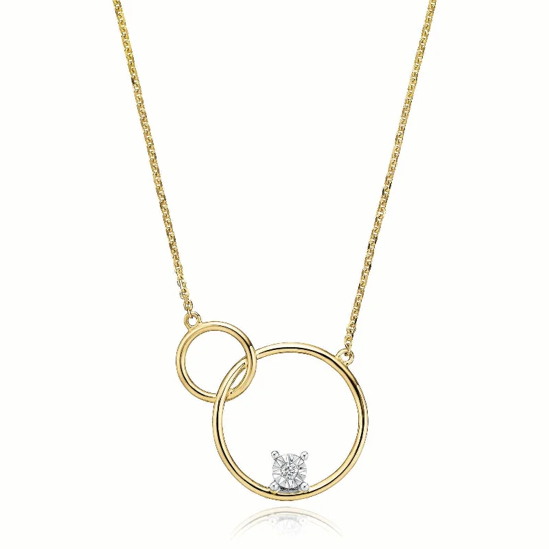 celestial zodiac sign necklace 9ct Two Tone Gold  Diamond Set Necklace
