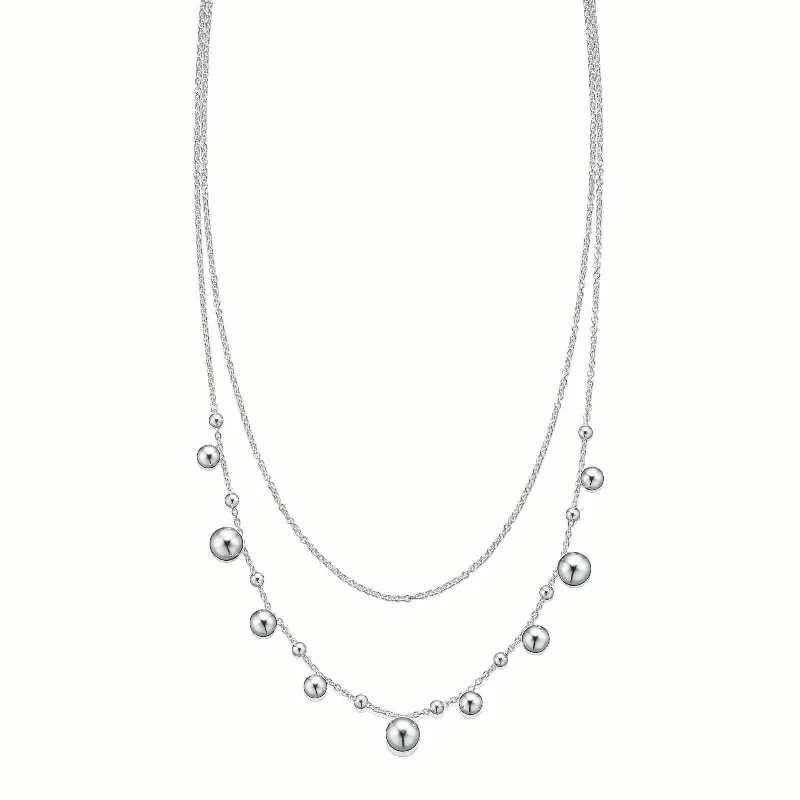 zodiac constellation bracelet silver Sterling Silver  Layered Ball Necklace