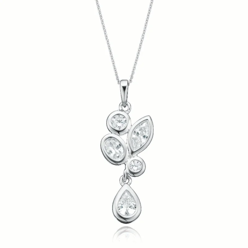 hypoallergenic earrings for sensitive ears Sterling Silver Cubic Zirconia Drop Pendant
