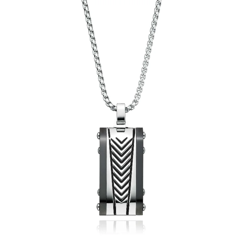 silver moon and star pendant Tensity Stainless Steel Dog Tag Necklace