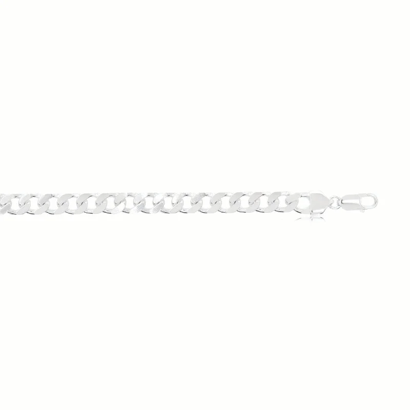 celestial crescent moon bracelet Sterling Silver 55cm Bevel Diamond Cut Open Flat Curb Chain