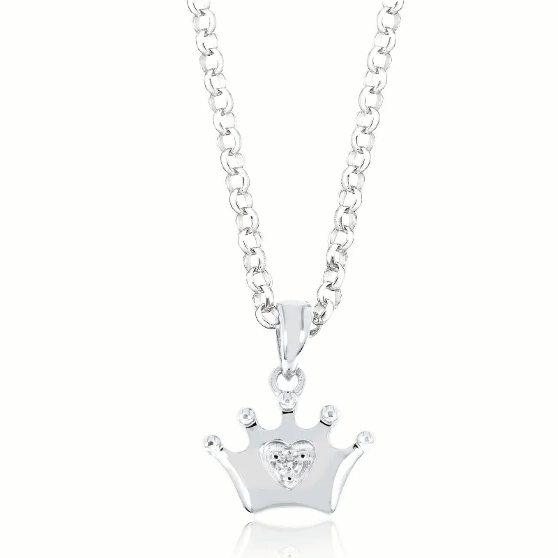 infinity necklace with birthstones My First Diamond Kids Sterling Silver Round Brilliant Cut Diamond Set Crown Necklace infinity necklace with birthstones My First Diamond Kids Sterling Silver Round Brilliant Cut Diamond Set Crown Necklace