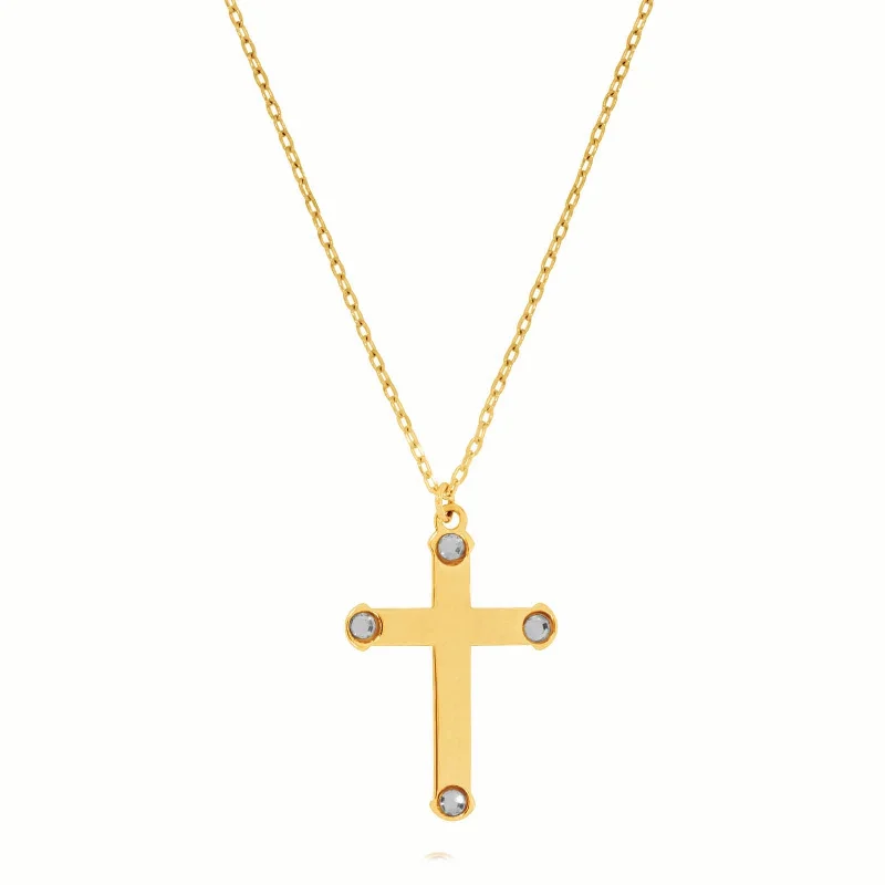 heart pendant necklace gold 9ct Yellow Gold  45 cm Cubic Zirconia Cross Necklace