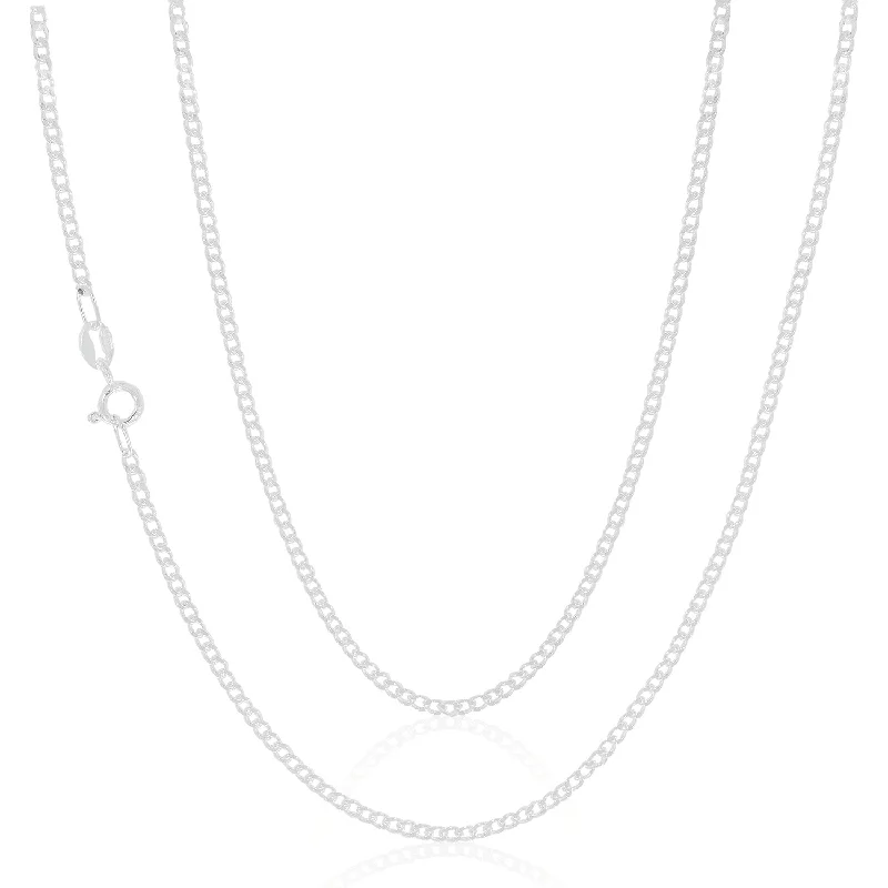 emerald cut diamond wedding ring Sterling Silver 70cm Diamond Cut Curb Chain
