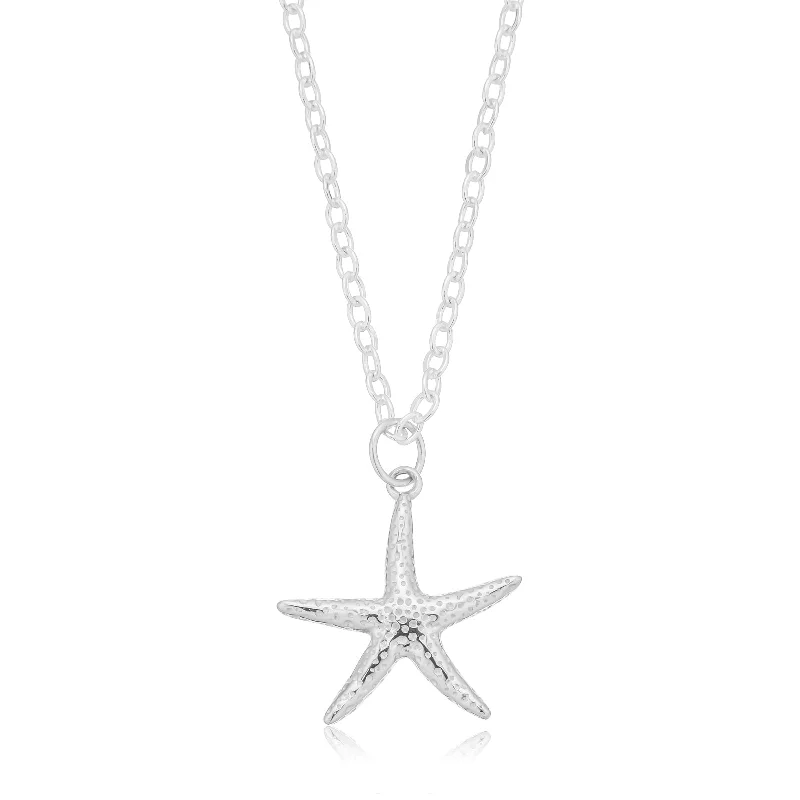 modern geometric silver ring Sterling Silver Star Fish Charm