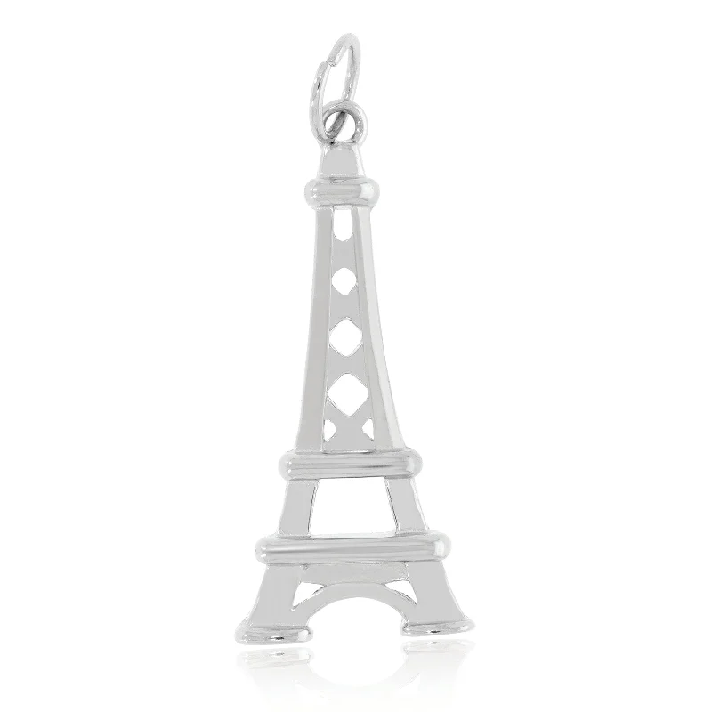 personalized ring with name Sterling Silver Eiffel Tower Charm