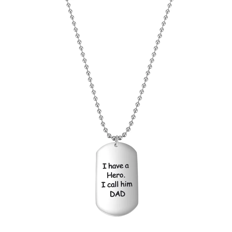 dainty silver hamsa bracelet Tensity Stainless Steel 55cm Dog Tag Necklace