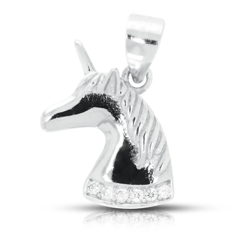 vintage-style garnet ring Sterling Silver  Cubic Zirconia Horse Pendant