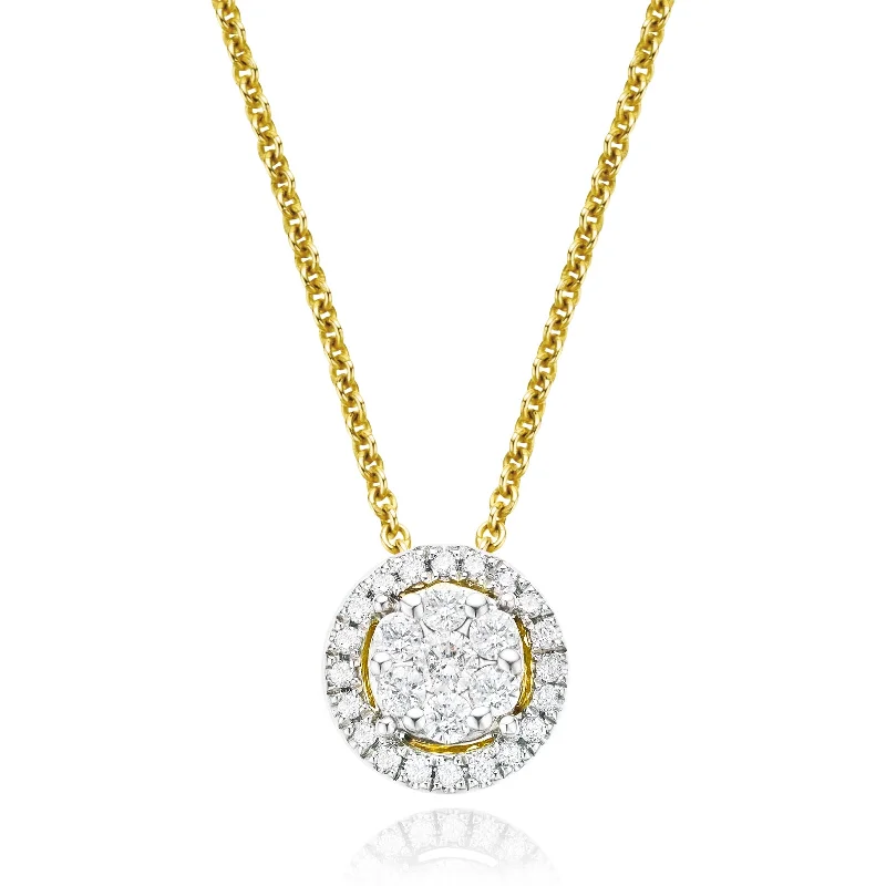 vintage rose gold cameo pendant London 9ct Yellow Gold Round Brilliant Cut 0.20 CARAT tw of Diamonds Pendant