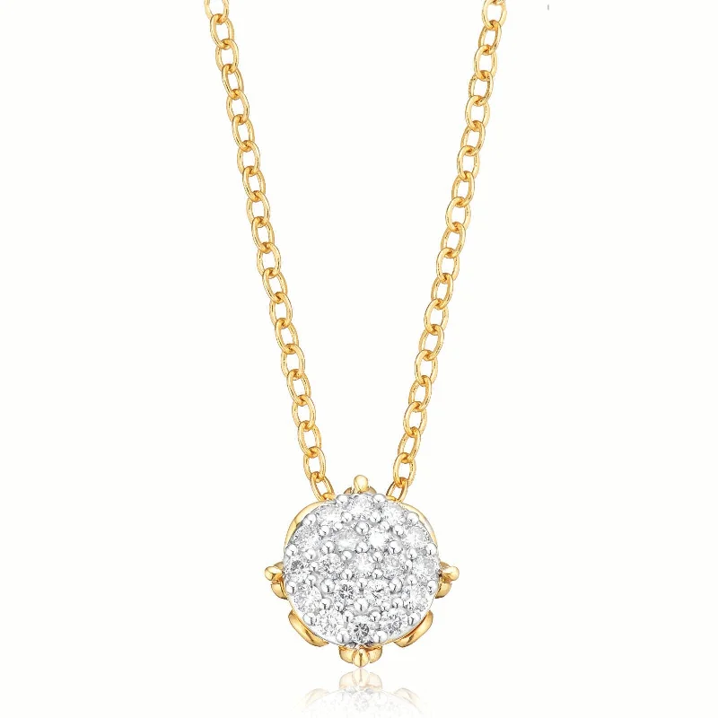 celestial galaxy planet necklace London 9ct Yellow Gold Round Brilliant Cut 1/4 CARAT tw of Diamonds Pendant