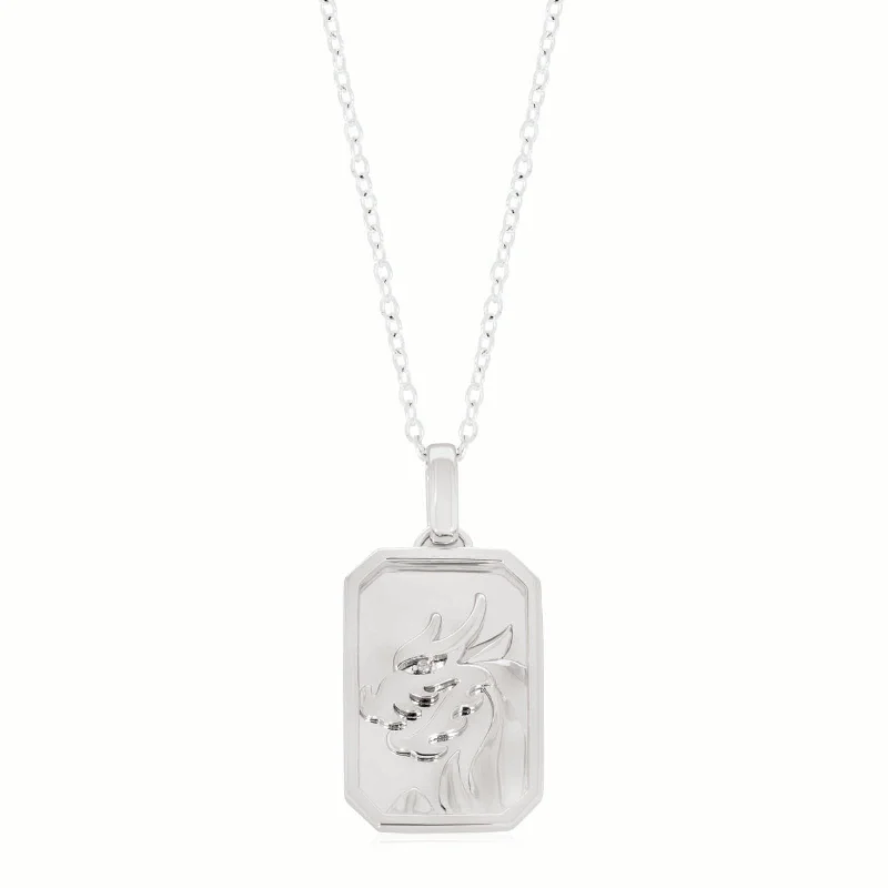 gold medallion pendant necklace Sterling Silver Round Cubic Zirconia Dragon Pendant
